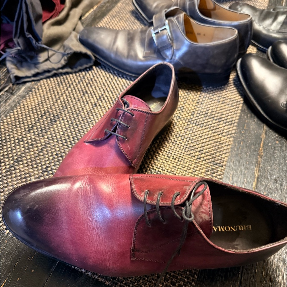 Bruno Magli Men's Red and Black Oxfords